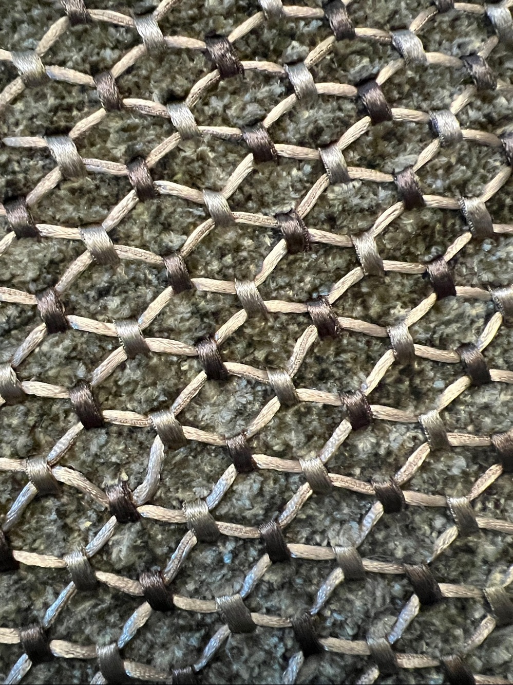 Neutral Accent Rugs Woven Classic Gold Green Diamond Pattern - Picture 2 of 5